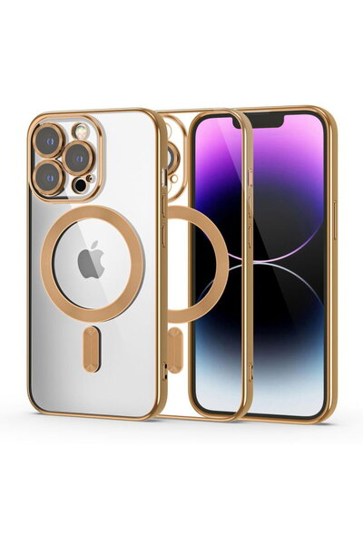 Tech-Protect Magshine MagSafe Case for iPhone 14 Pro, MagSafe compatible, gold