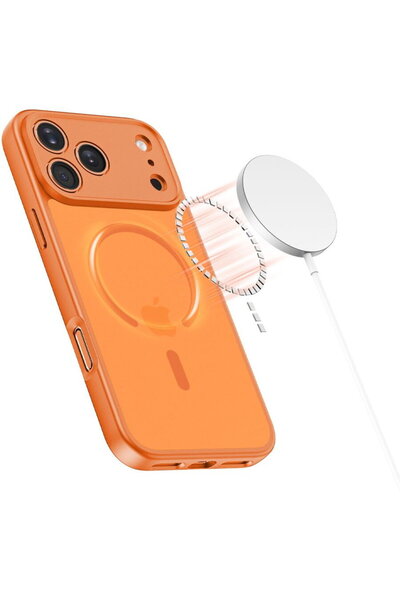 Tech-Protect Tech Protect BasicMag MagSafe finisaj mat cosmic - Husă telefon - compatibil cu Apple iPhone 17 Pro Max - MagSafe - culoare Portocaliu