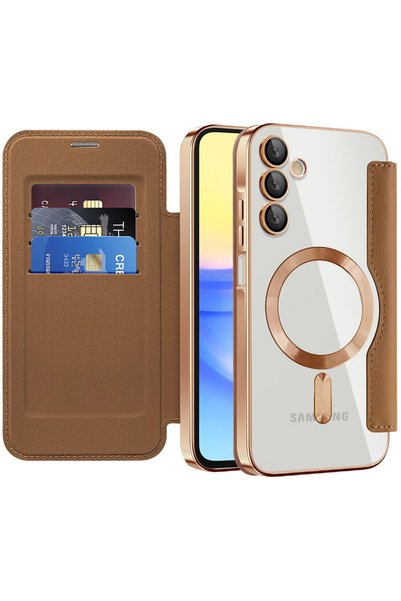 Techsuit Husă pentru Samsung Galaxy A15 4G / A15 5G - SmartMag Book Case - Maro