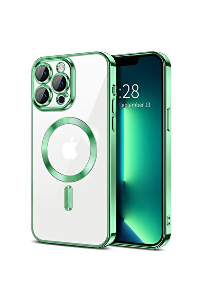Techsuit Husa pentru iPhone 13 Pro Max - Luxury Crystal MagSafe - Light Green