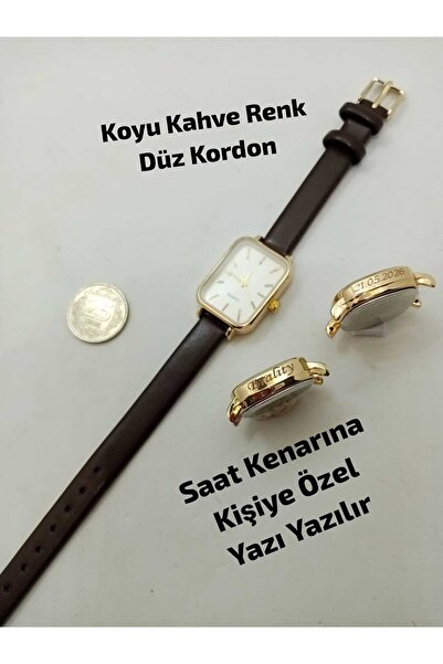 Brality SAAT KENARINA KİŞİYE ÖZEL YAZI YAZILIR , Marka Vintage Gold Çelik Kas...