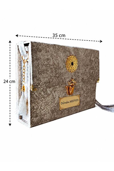 Medrese Kitab Evi Hatim Cüzü Hatim Seti 30 Cüzü Cami Büyük Boy 24x35 Krem Ren...