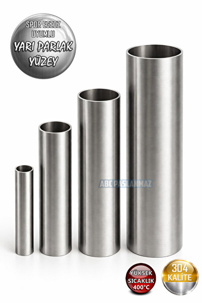 abcpaslanmaz Boru 60mm Egzoz Borusu Boy: 150cm Paslanmaz Eksoz Borusu Düz Bor...