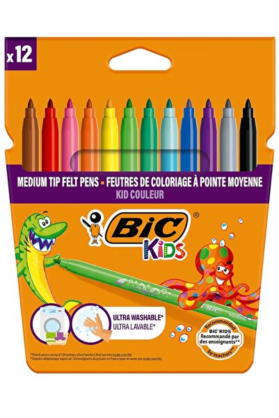 Çılgın Zeka Kids Kid Couleur Ultra Yıkanabilir Keçeli Boya Kalemi 24 Renk