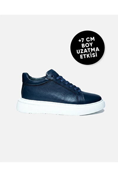 Deri Sneaker +7 CM Boy Uzatan Ayakkabı
