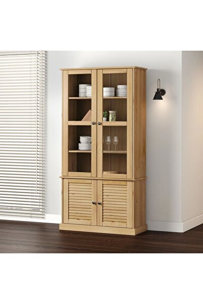 Concept Vitrină de sticlă VIGO, 85x35x170 cm, lemn masiv de pin