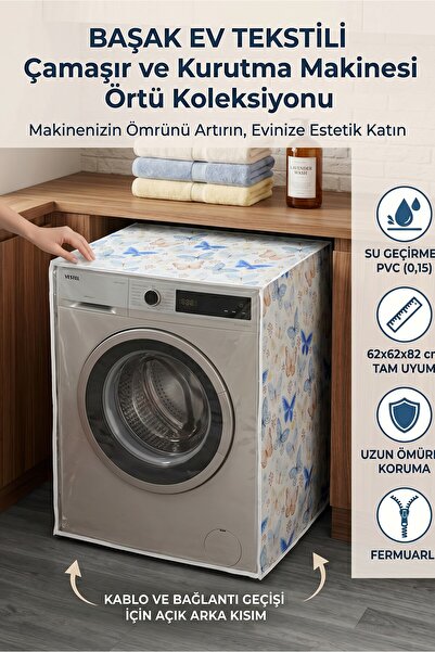 Başak Ev Tekstili Прозрачен PVC калъф за перална машина и сушилня – Прозрачен...