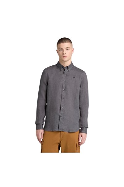 Timberland B0A2Dc3W081-R Mill Brook Linen Shirt Men's g &amp; Ouml;Mlek Gray