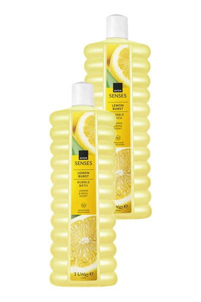 AVON Senses Lemon Burst Limon ve Reyhan Kokulu Banyo Köpüğü 1 Lt. İkili Paket