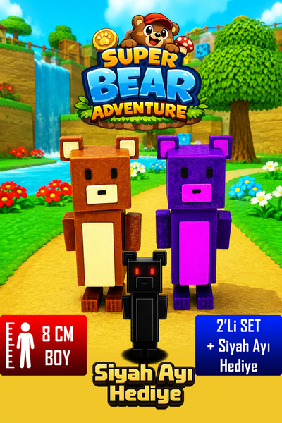 YAGLİZ Super Bear Adventures 3D Figür Süper Ayı Oyuncak