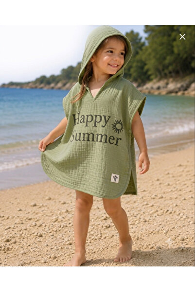 Babito Baby Happy Baskılı Unisex Müslin Kumaş 1-9 Yaş Pareo