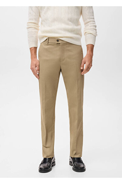 MANGO Man Pantaloni din bumbac cu croiala normala