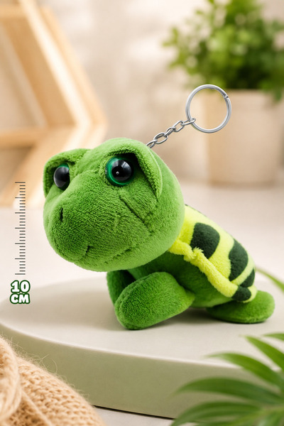 Plush Keychain - Turtle, 10 Cm (BAG NECKLACE, REARVIEW MIRROR ORNAMENT, PLUSH TOY)