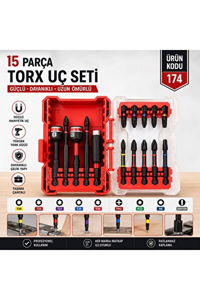Keyfi Sepet Profesyonel Manyetik Bits Uç Seti 17 Parça Tornavida Uç Takımı T1...