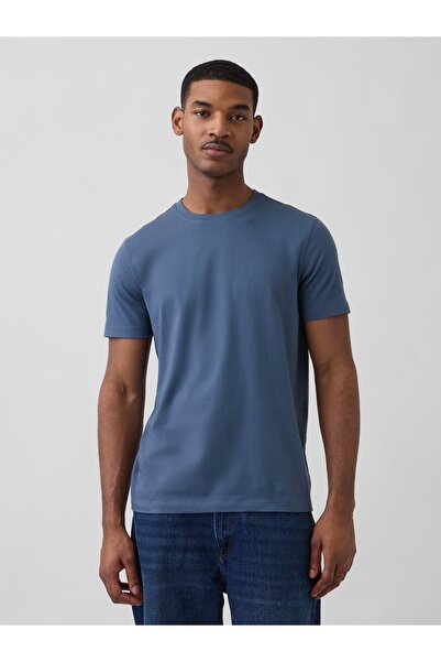 GAP Erkek Koyu Mavi Jersey Bisiklet Yaka Tshirt