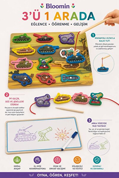 Bloomin Fishing & Writing Board - Stringing Game Large Size (Pen Included) Er...