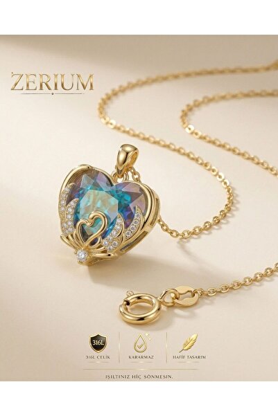 ZERİUM Infinity Blue – Sonsuz Şıklık Kolyesi I 316L Çelik (Takı Kutusuyla)