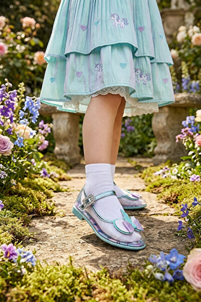 Kiko Kids Grace Unicorn Şeffaf Abiye Kız Bebek / Çocuk Babet Ayakkabı