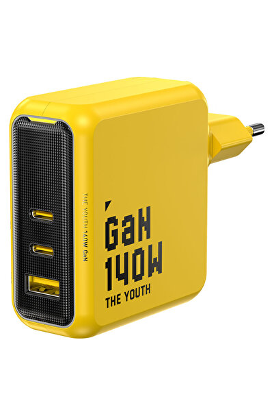 Aohi Youth 3 Portlu Şarj Adaptörü,140W Şarj Cihazı, GaN Hızlı Şarj İstasyonu,...