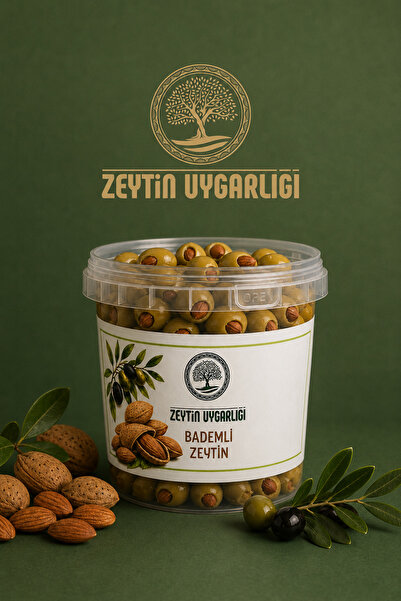 Zeytin Uygarlığı Badem Dolgulu Yeşil Zeytin 500g