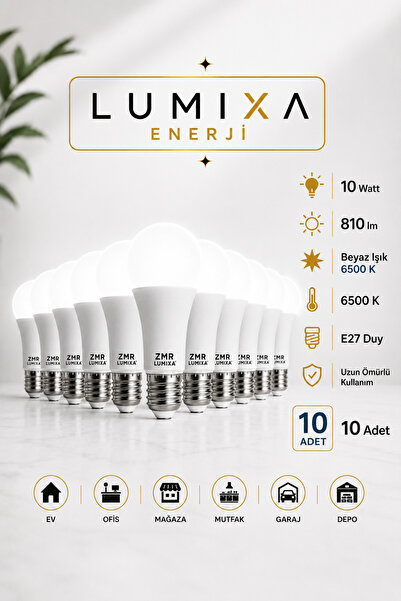 ZMR LUMIXA 10 WATT 810 LM BEYAZ RENK AMPUL 10 ADET