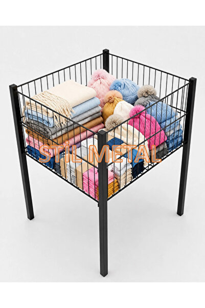 Stil Metal 60x60 Siyah Profil Ayaklı Tel Havuz, Market, Mağaza, Eko Promosyon...