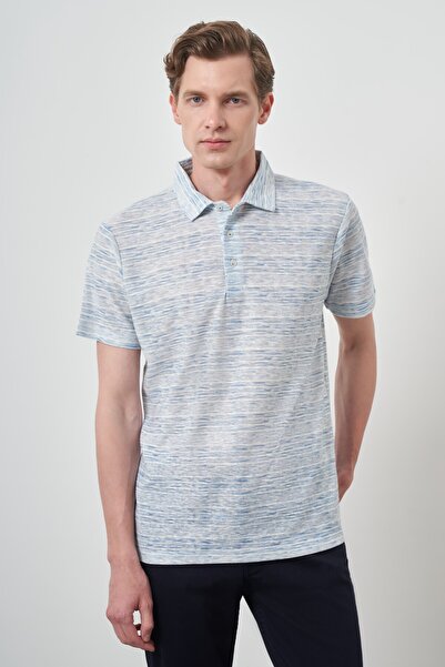Morven Tricou pentru bărbați Blue Trend Dynamic Fit cu gât polo