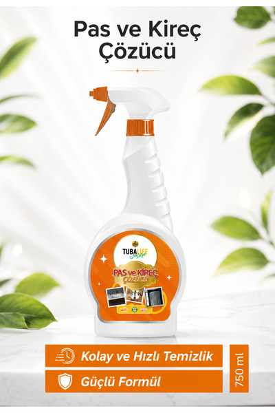 TUBALİFE Pas ve Kireç Çözücü Güçlü Temizlik Spreyi 750 ml