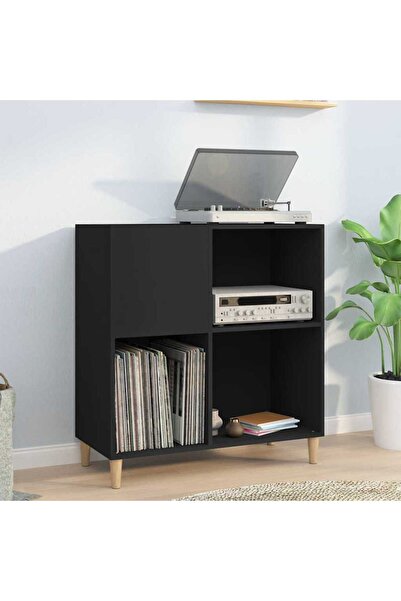 Concept Dulap pentru discuri negru 84,5x38x89 cm lemn compozit