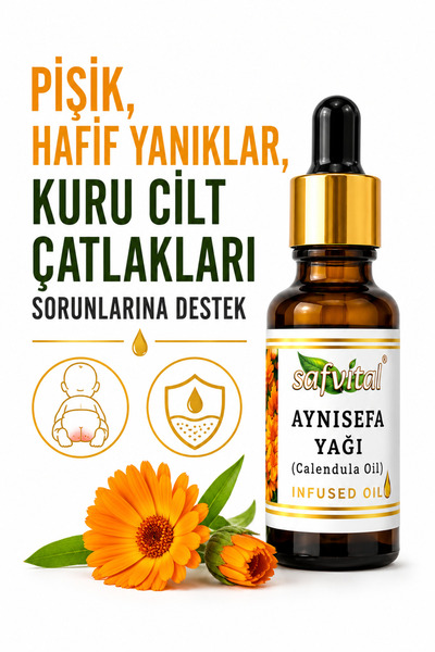 safvital Calendula Oil 20 ml Calendula Oil Infused Oil Skin Care Oil Herbal C...