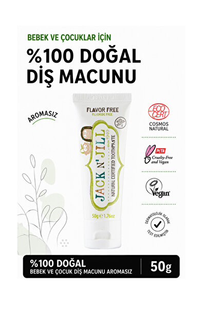 Jack N'Jill Pasta de dinti organica copii fara fluor, 6+ luni, Fara Aroma, be...