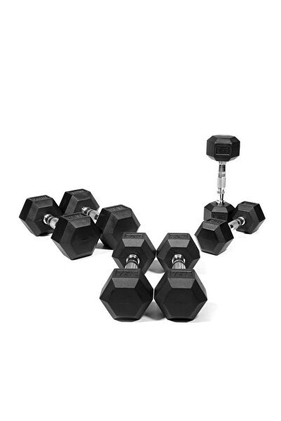 miracle fitness أثقال سداسية الشكل مغطاة بالمطاط - أثقال سداسية الشكل ذات نوا...