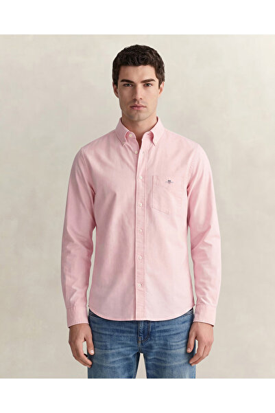 Gant Erkek Pembe Regular Fit Logolu Gömlek