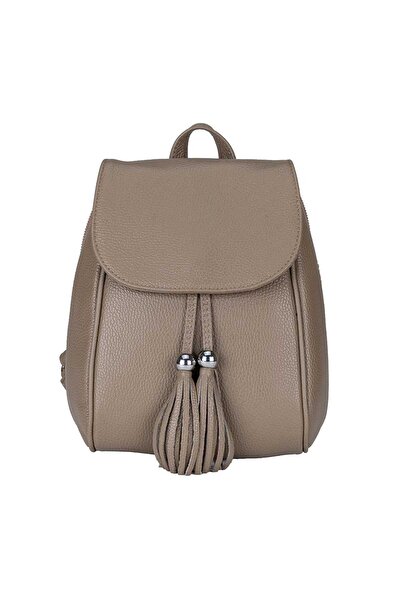 TORO NERO Rucsac de damă din piele naturală de culoare taupe închis Cris