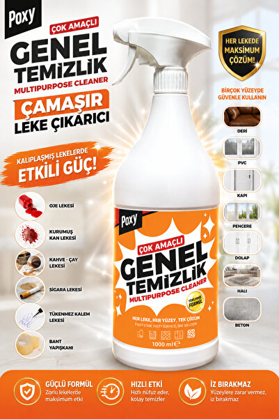 Poxy Genel Temizlik Leke Çıkarıcı 1000 ml Pimapen, Pvc Halı, Koltuk, Çamaşır,...