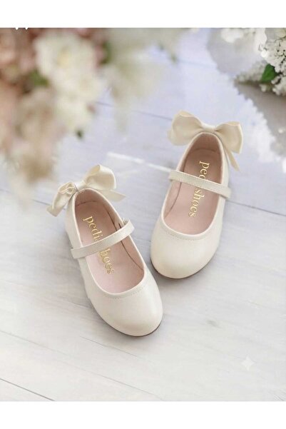 pediashoes KIZ ÇOCUK KREM RENKLİ ARKASI FİYONKLU ORTOPEDİK KAYMAZ TABANLI ŞIK...