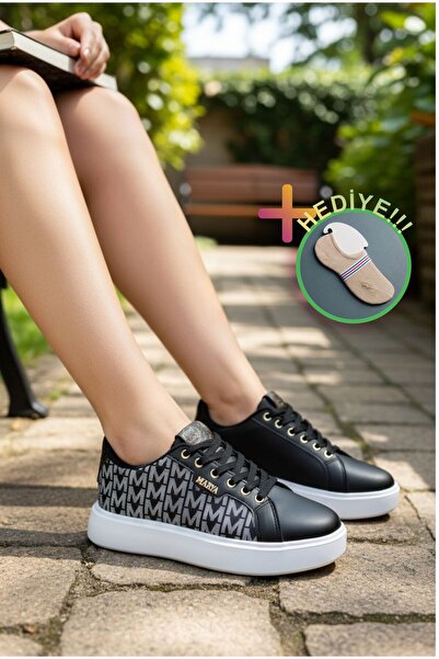 Mia marya Baskılı Kadın Günlük Sneaker - Işıltılı Nakış Detaylı Rahat Ayakkab...