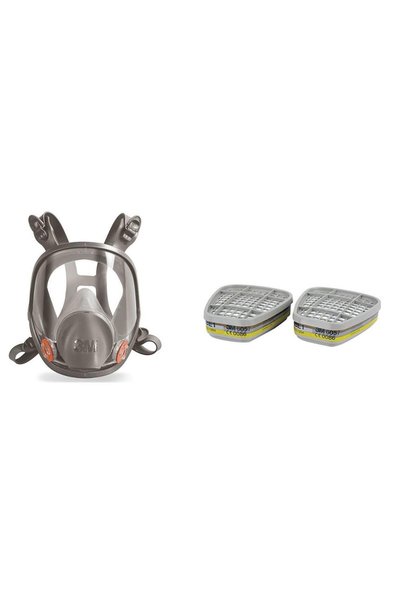 3M 6800 Tam Yüz Maskesi Ortaboy + 6057 Abe1 Filtre