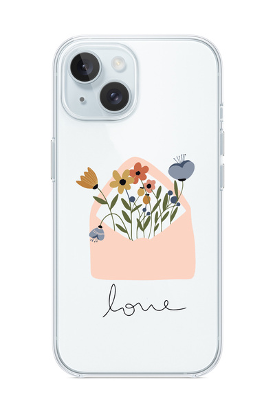 3GEN CASE iPhone 13/iPhone 14 Uyumlu Tatlı Çiçekler Serisi Temalı Şeffaf Sili...