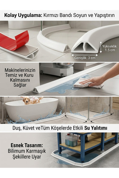 GenelTedarik SU BARİYERİ KENDİNDEN YAPIŞKANLI SU TUTMA BARİYERİ BANYO MUTFAK