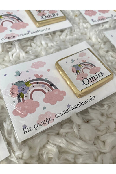 NeşeliAtölyem 10 ADET İSİME ÖZEL KESİM KARTLI VE ETİKETLİ MADLEN ÇİKOLATA