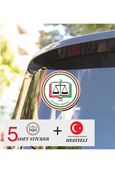 SIRADIŞI REKLAM İSTANBUL BAROSU ARAÇ STİCKER 5 ADET ŞEFFAF İÇTEN YAPIŞTIRMALI