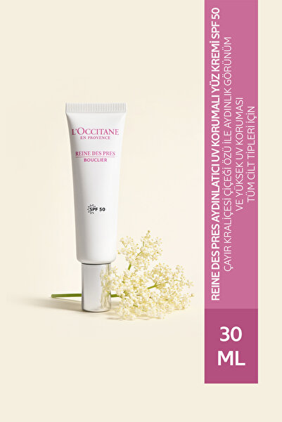 L'Occitane Reine Des Pres Aydınlatıcı UV Korumalı Yüz Kremi, SPF 50, Çayır Kr...