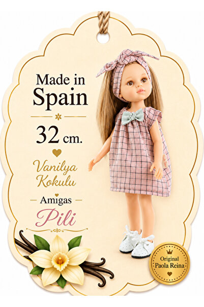 Pili Amiga Doll 32 cm - Vanilla Scented Spanish Doll - 3 Years+