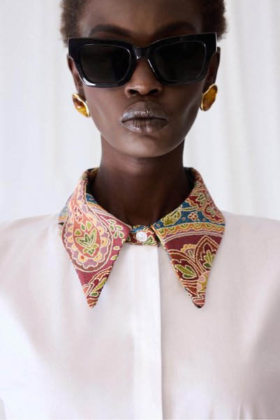Touché Privé Ethnic Pattern Detail Shirt