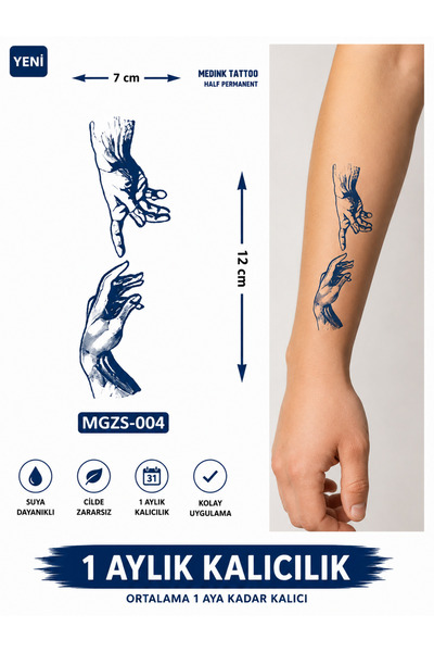 medink tattoo 1 Ay Kalıcı 24 Saat Sonra Kararan Dövme Geçici Tattoo Yapıştırm...