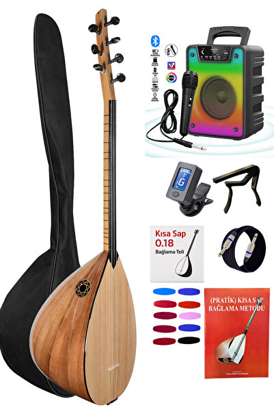 istanbul müzik tedarik Jak Girişli Kısa Sap Bağlama Full Ağaç Profesyonel Set...
