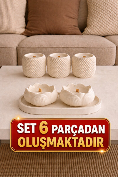 Havalı Tasarım 7'Li Set - El Yapımı Dekoratif Standlı Mumluk Seti – Modern ve...