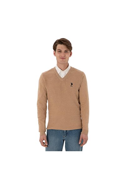 U.S. Polo Assn. Men's Camel Basic Sweater