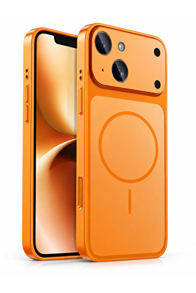 Caseji iPhone 13/14 Uyumlu 17 PRO Görünümlü AG Cam Kamera Lensli Magsafe Dest...